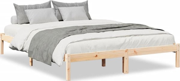 vidaXL Επιμήκες κρεβάτι χωρίς στρώμα 140x210 εκ. από μασίφ ξύλο πεύκου