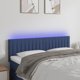 vidaXL Κεφαλάρι κρεβατιού με LED, μπλε, 144x5x78/88 εκ, ύφασμα