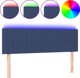 vidaXL Κεφαλάρι κρεβατιού με LED, μπλε, 144x5x78/88 εκ, ύφασμα