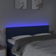 vidaXL Κεφαλάρι κρεβατιού με LED, μπλε, 144x5x78/88 εκ, ύφασμα