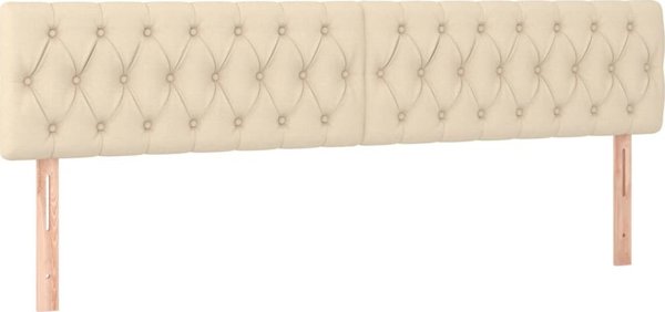 vidaXL 2 Τεμάχια Κεφαλάρια Κρεβατιού, Κρεμ, 90x7x78/88 cm, Ύφασμα