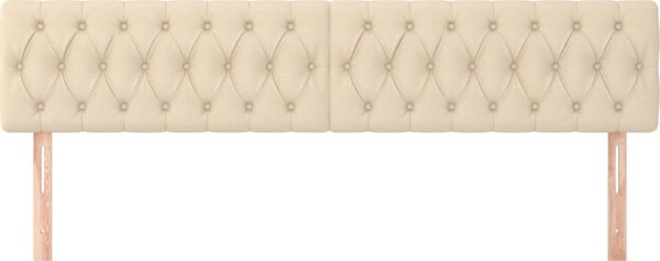 vidaXL 2 Τεμάχια Κεφαλάρια Κρεβατιού, Κρεμ, 90x7x78/88 cm, Ύφασμα