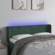vidaXL Zaglowek do lozka z LED, ciemnozielony, 147x16x78/88 cm, aksamit