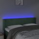 vidaXL Zaglowek do lozka z LED, ciemnozielony, 147x16x78/88 cm, aksamit