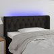 vidaXL Zaglowek do lozka z LED czarny 93x16x78/88 cm tkanina