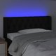 vidaXL Zaglowek do lozka z LED czarny 93x16x78/88 cm tkanina