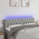 vidaXL Κεφαλάρι κρεβατιού με LED, ανοιχτό γκρι, 144x7x78/88 cm, ύφασμα