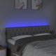 vidaXL Κεφαλάρι κρεβατιού με LED, ανοιχτό γκρι, 144x7x78/88 cm, ύφασμα