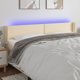 vidaXL Κεφαλάρι Κρεβατιού με LED, Κρεμ, 203x16x78/88 cm, Υφασμάτινο