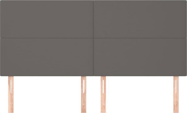vidaXL Κεφαλάρια Κρεβατιού, Σετ 4 τεμ., Γκρι, 80x5x78/88 εκ., Συνθετικό Δέρμα