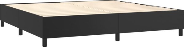 vidaXL Κρεβάτι κοντινεντάλ με materacem και LED μαύρο οικοδέρμα 200x200cm