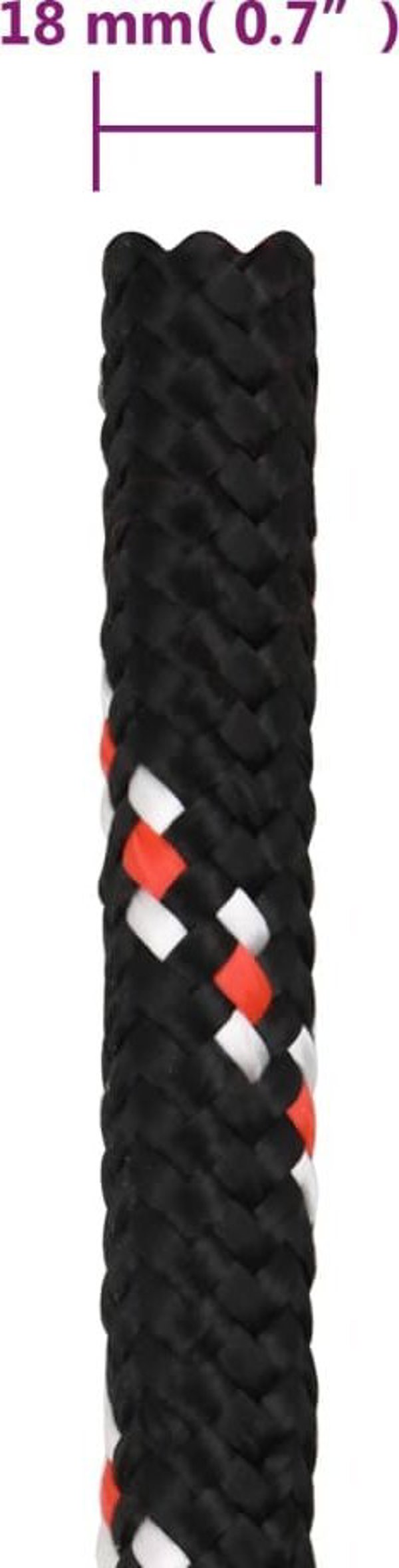 vidaXL Σχοινί ναυτικό μαύρο 18 mm x 100 m από πολυπροπυλένιο