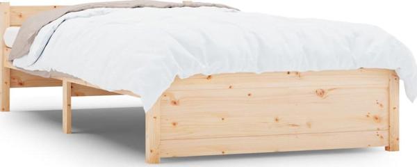 vidaXL Rama κρεβατιού, μασίφ ξύλο, 75x190 εκ., μονό