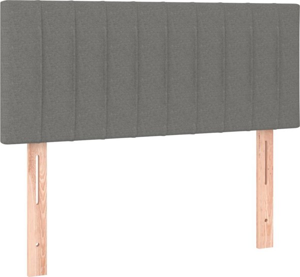 vidaXL Logko kontynentalne z materacem, ciemnoszara tkanina 90x190 cm