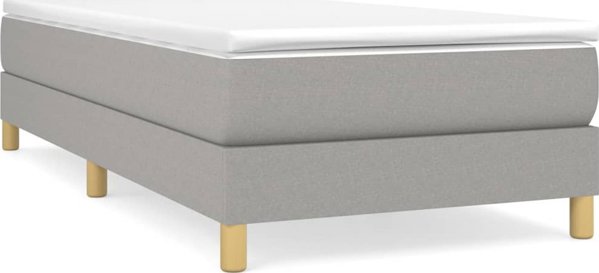vidaXL Κρεβάτι continental ανοιχτό γκρι, επενδεδυμένο με ύφασμα, 100x200 εκ.