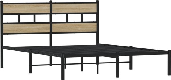 vidaXL Metalowa rama lozka bez materaca dab sonoma 140x190 cm