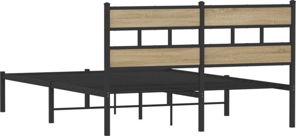 vidaXL Metalowa rama lozka bez materaca dab sonoma 140x190 cm