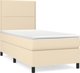 vidaXL Κρεβάτι Continental με στρώμα, κρεμ, ύφασμα, 100x200 εκ.