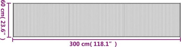 vidaXL Ορθογώνιο χαλί, φυσικό ανοιχτό χρώμα, 60x300 cm, μπαμπού