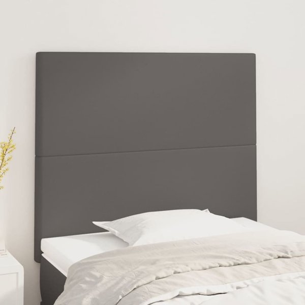 vidaXL Zaglowki do lozka, 2 szt, szare, 100x5x78/88cm sztuczna skora