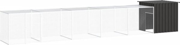 vidaXL Κλουβί για κοτόπουλα, ανθρακί, 600x91x100 cm, γαλβανισμένο ατσάλι