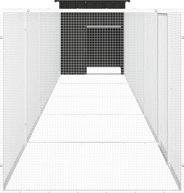 vidaXL Κλουβί για κοτόπουλα, ανθρακί, 600x91x100 cm, γαλβανισμένο ατσάλι