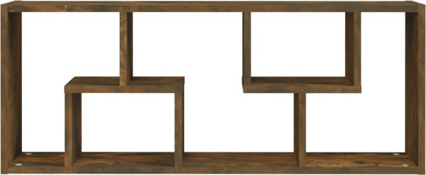 vidaXL Επιτοίχια ραφιέρα καπνισμένος δρυς 36x16x90 cm