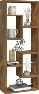 vidaXL Επιτοίχια ραφιέρα καπνισμένος δρυς 36x16x90 cm