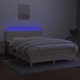 vidaXL Κρεβάτι kontynentalne με στρώμα, κρεμ, 140x200 cm, ύφασμα