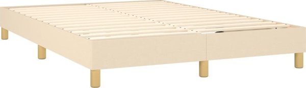 vidaXL Κρεβάτι kontynentalne με στρώμα, κρεμ, 140x200 cm, ύφασμα
