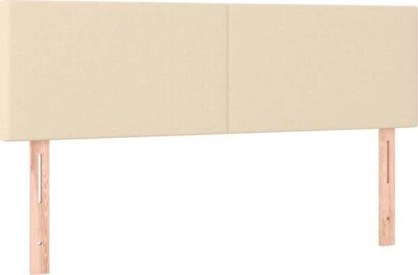 vidaXL Κρεβάτι kontynentalne με στρώμα, κρεμ, 140x200 cm, ύφασμα