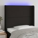 vidaXL Zaglowek do lozka z LED, czarny, 93x16x118/128 cm, tkanina