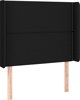 vidaXL Zaglowek do lozka z LED, czarny, 93x16x118/128 cm, tkanina