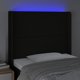 vidaXL Zaglowek do lozka z LED, czarny, 93x16x118/128 cm, tkanina