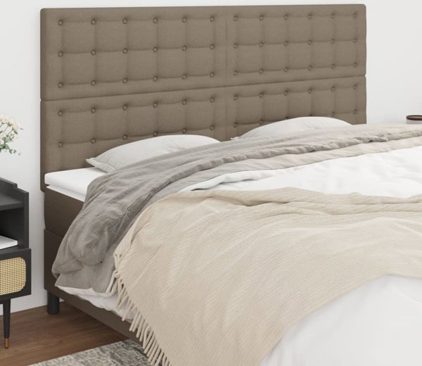vidaXL Ζαγλόφκια για κρεβάτι, 4 τεμάχια, χρώμα taupe, 80x5x78/88 εκ., ύφασμα
