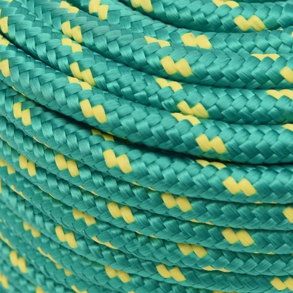 vidaXL Linka zeglarska, zielona, 14 mm, 25 m, polipropylen
