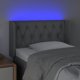 vidaXL Κεφαλάρι Κρεβατιού με LED, Ανοιχτό Γκρι, 83x16x78/88 εκ, Ύφασμα