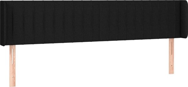 vidaXL Κεφαλάρι κρεβατιού με LED, μαύρο, 183x16x78/88 cm, ύφασμα