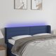 vidaXL κεφαλάρι για κρεβάτι με LED μπλε 147x16x78/88 cm ύφασμα