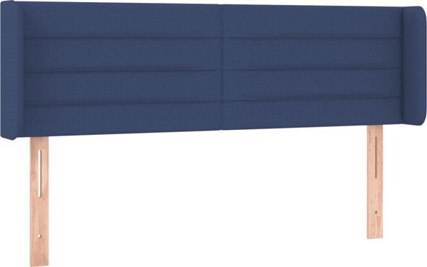 vidaXL κεφαλάρι για κρεβάτι με LED μπλε 147x16x78/88 cm ύφασμα