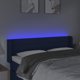 vidaXL κεφαλάρι για κρεβάτι με LED μπλε 147x16x78/88 cm ύφασμα