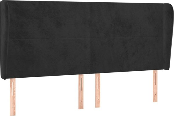 Κεφαλάρι uszak vidaXL, μαύρο, 203x23x118/128 cm, βελούδο
