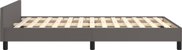 vidaXL Rama κρεβατιού με προσκέφαλο, γκρι, 120x200 εκ, συνθετικό δέρμα