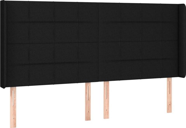 vidaXL Ηπειρωτικό κρεβάτι με στρώμα, μαύρο, 180x200 cm, ύφασμα