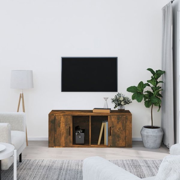 vidaXL Έπιπλο Τηλεόρασης Καρυδιά Καπνισμένη 100x35x40 εκ.