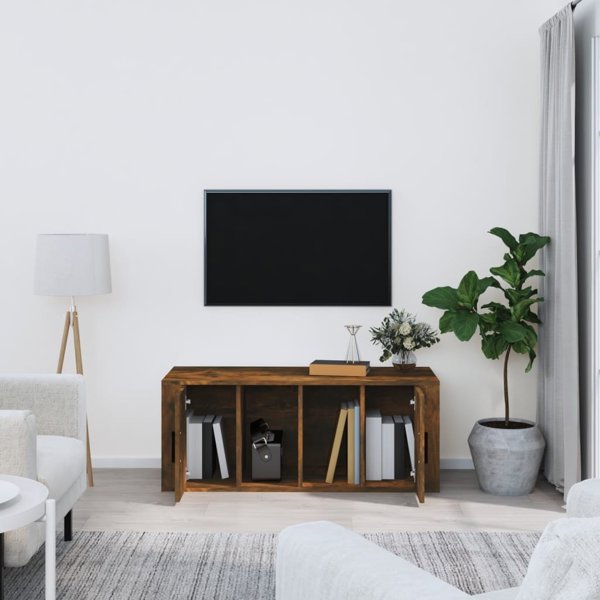 vidaXL Έπιπλο Τηλεόρασης Καρυδιά Καπνισμένη 100x35x40 εκ.