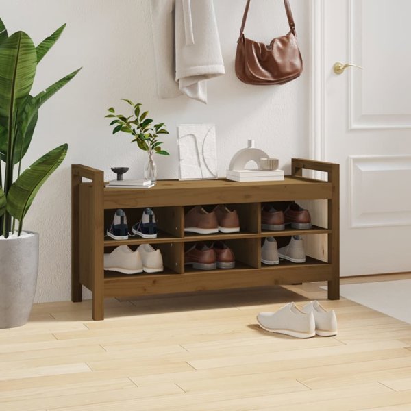 vidaXL Παγκάκι για διάδρομο, μελί καφέ, 110x40x60 cm, ξύλο πεύκου
