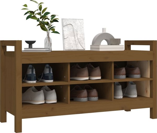 vidaXL Παγκάκι για διάδρομο, μελί καφέ, 110x40x60 cm, ξύλο πεύκου