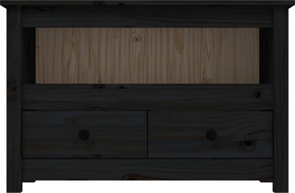vidaXL vidaXL Szafka pod TV, czarna, 79x35x52 cm, lite drewno sosnowe