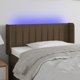 vidaXL Κεφαλάρι για κρεβάτι με LED, σκούρο καφέ, 103x16x78/88 εκ., ύφασμα